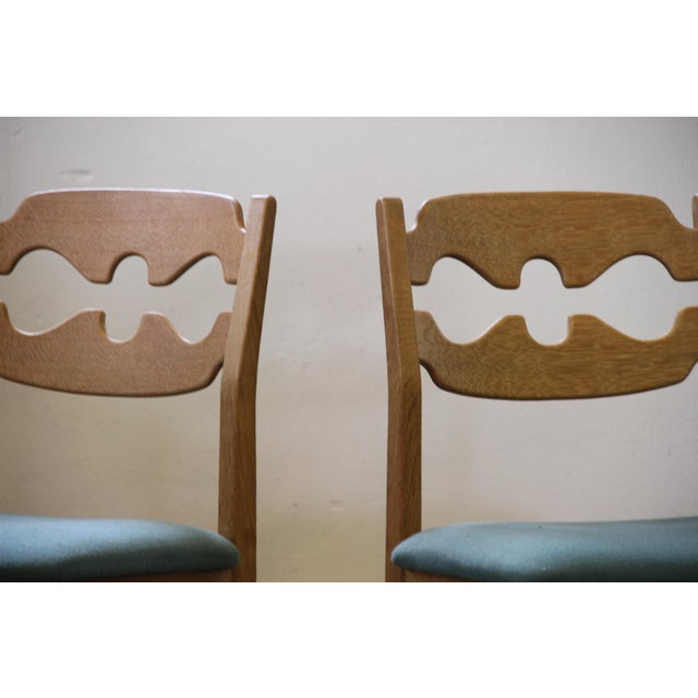 Brown Danish Brutalist Oak Razorblade Dining Chairs attributed to Henning Kjærnulf, 1960s, Set of 6 For Sale - Image 8 of 15