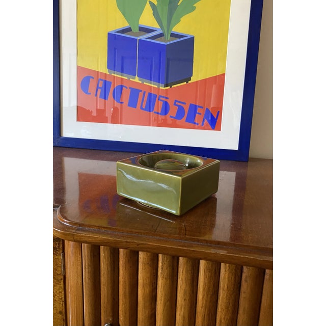 Ceramic Mid-Century Green Ceramic Ashtray, Sicart Italy 1969 For Sale - Image 7 of 11