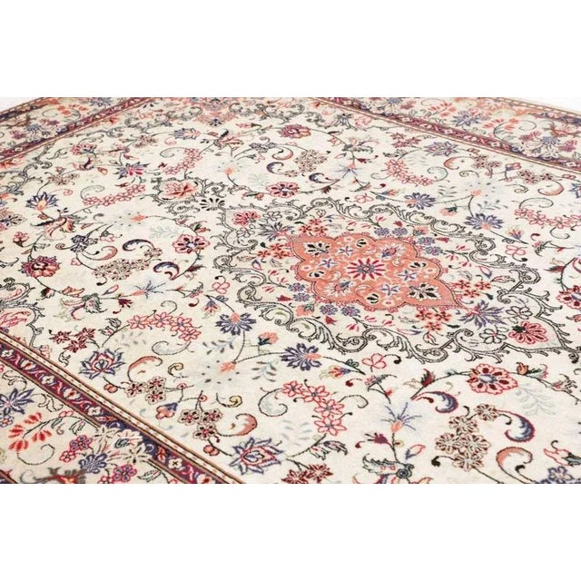 Brown Middle Eastern Hand-Knotted Kashan Rug For Sale - Image 8 of 11