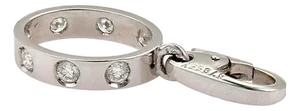 Cartier Love 7 Diamond 18k White Gold Mini Oval Ring Charm Pendant
