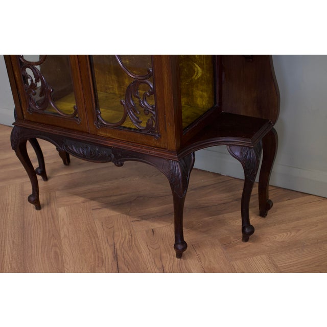 Wood Antique Victorian China Display Cabinet, 1890s For Sale - Image 7 of 9