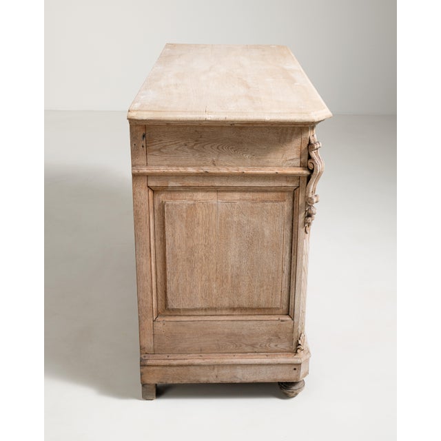 Tan Oak Henri II Carved Buffet, Antique, France, 19th Century For Sale - Image 8 of 16