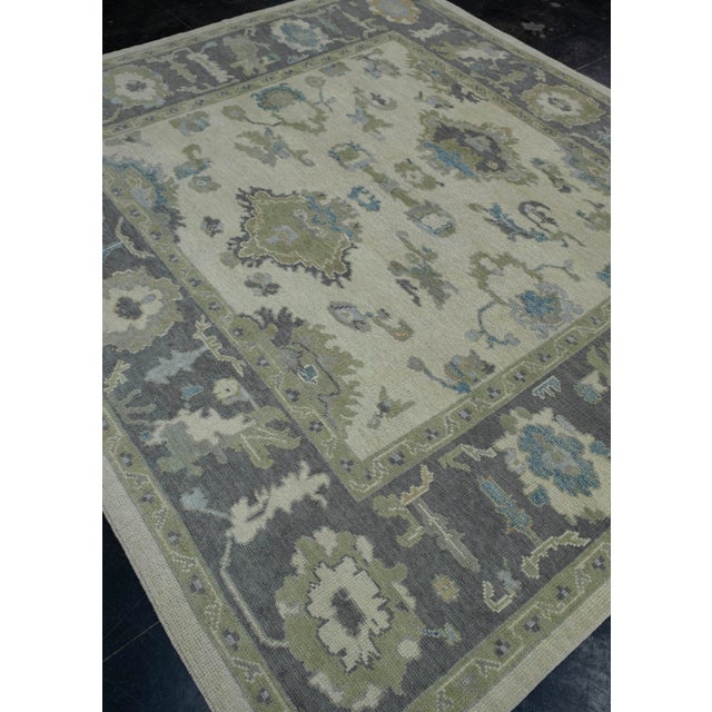 Turkish Turkish Oushak Square Rug 8'8" x 7'9" #18126 For Sale - Image 3 of 8