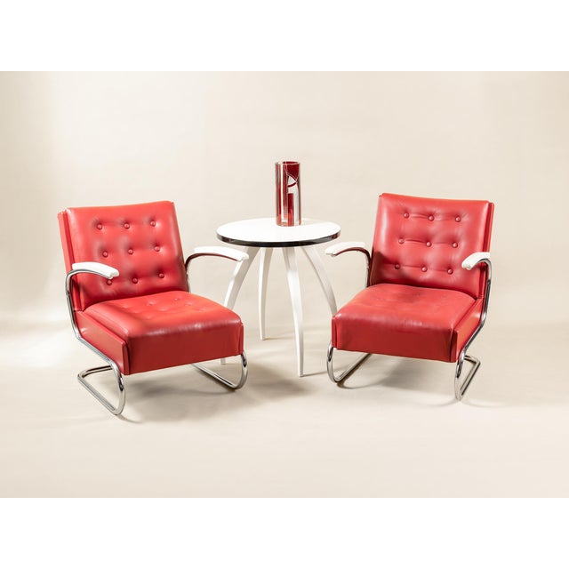 Ivory Functionalist Chairs by Hynek Gottwald, 1930s, Set of 2 For Sale - Image 8 of 9