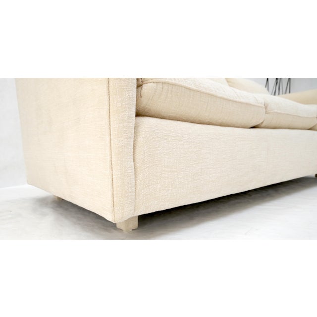Custom Design Mid-Century Modern Beige Upholstery Box Shape Sofa Mint! For Sale - Image 12 of 18