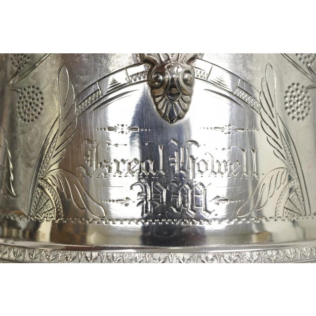 Antique Reed & Barton Victorian Silver Plated Tilting Ice Water Pitcher Set For Sale In Philadelphia - Image 6 of 12