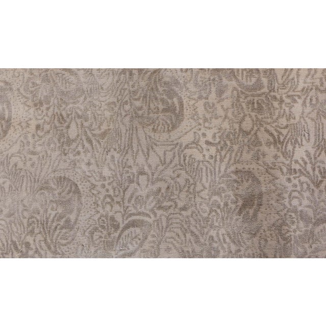 Textile Modern Damask Light Gray With Taupe Silk Rug "Silhouette" by Doris Leslie Blau For Sale - Image 7 of 9