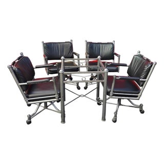 Stunning Vintage 1970 Mid-Century Tempo Industries 5-Piece Dinette / Game Table Set For Sale