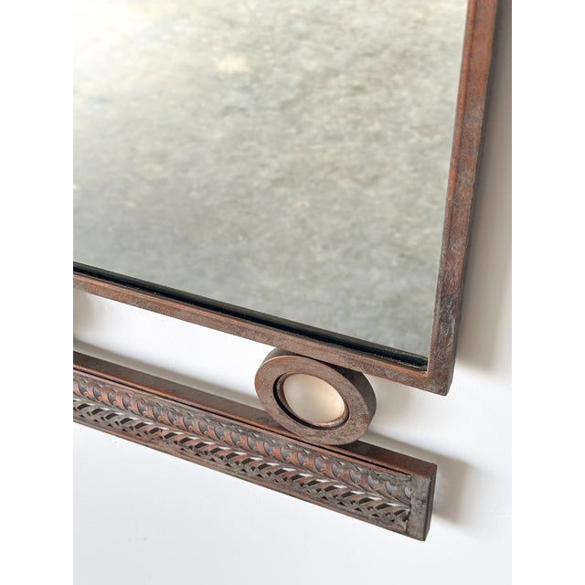 Pierced Steel Wall Mirror in the Style of Santambrogio & De Berti, Italy, Mid 20th Century For Sale - Image 10 of 12