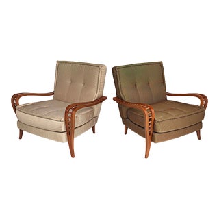 Saporiti, Il Loft Martina Club Chairs, Bergamo Etoile Fabric-A Pair For Sale