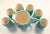 Ceramic Vintage MCM Ceramic Serving Pitcher and Drinks Glasses, Celadon Fruit Relief Pattern For Sale - Image 7 of 9
