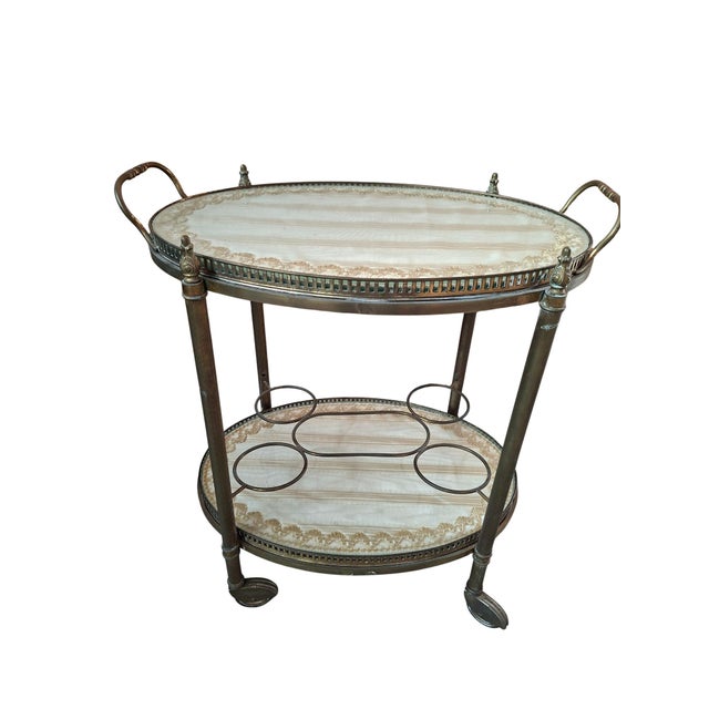 Vintage serving Bar Cart, 1950s For Sale - Image 11 of 12