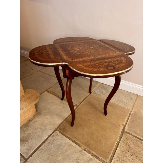 Wood Antique 19th Century Marquetry Occasional Table For Sale - Image 7 of 13