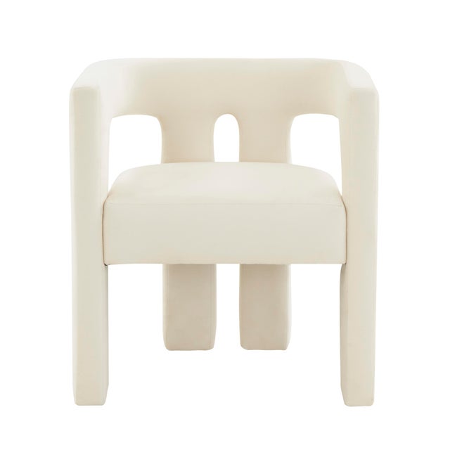 Wood Sloane Cream Velvet Chair For Sale - Image 7 of 7
