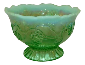 Northwood Jefferson Green Glass Dish