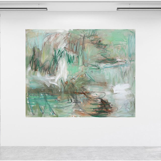“River's Edge” is a large-scale original abstract painting that I created in oil and oil stick on linen. My work explores...