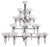 Art Deco Chandelier with Alabaster Bowls and Illuminated Cones, 1990s For Sale