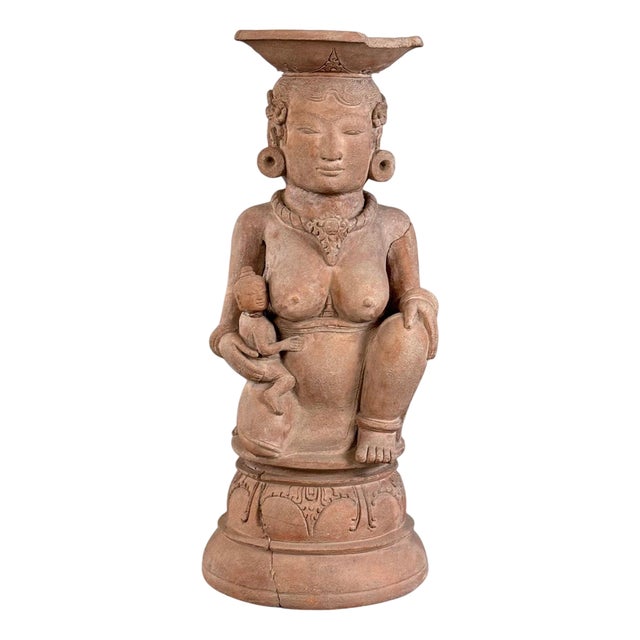 Antique Majapahit Terracotta Handmaiden Figure, 1500 For Sale