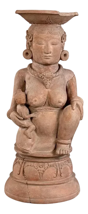 Antique Majapahit Terracotta Handmaiden Figure, 1500
