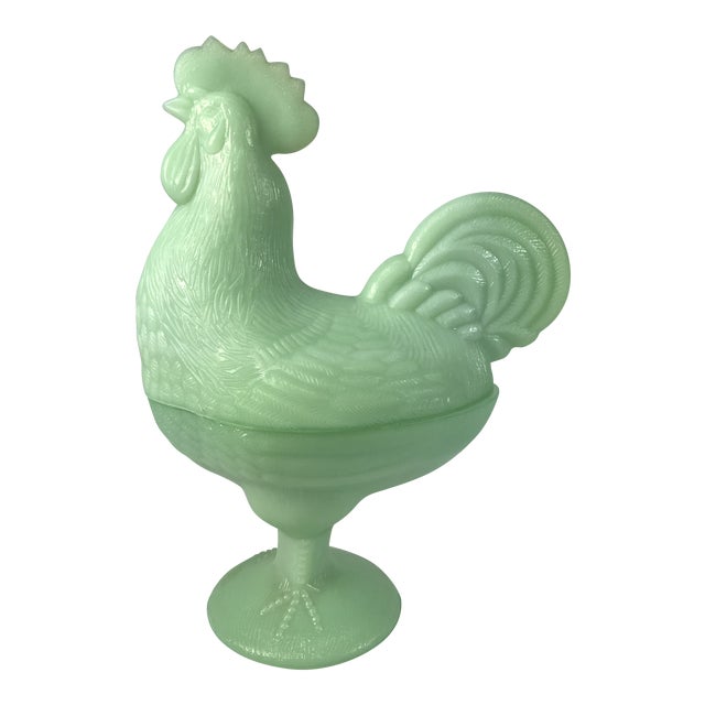Mosser Jadeite Rooster Candy Dish Chairish