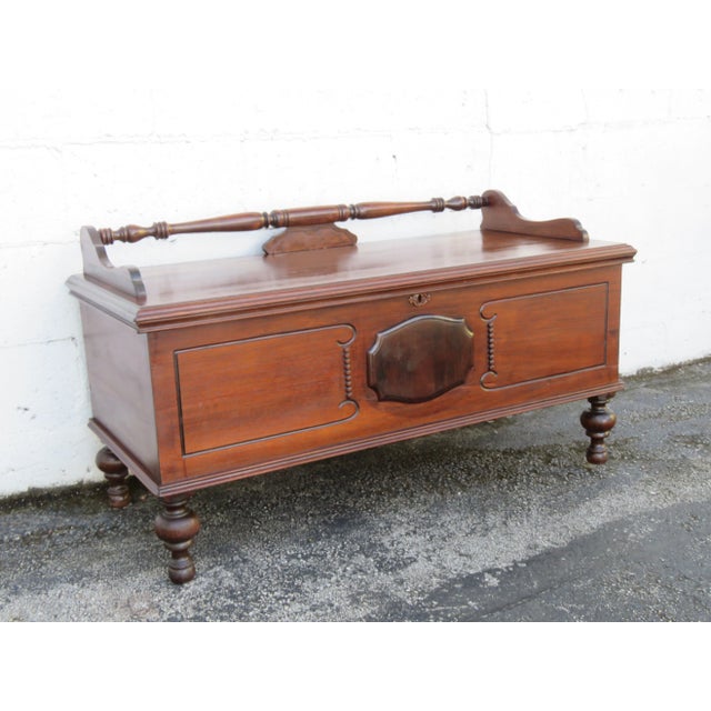 Lane Furniture Lane Carved Bench Cedar Hope Chest Blanket Trunk 6113 For Sale - Image 4 of 15