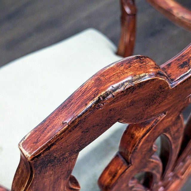 Brown Chippendale Style Mahogany Ribbon-Back Armchair For Sale - Image 8 of 9