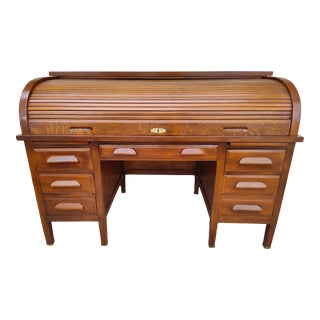 Early 1900's Oak Rolltop Desk For Sale