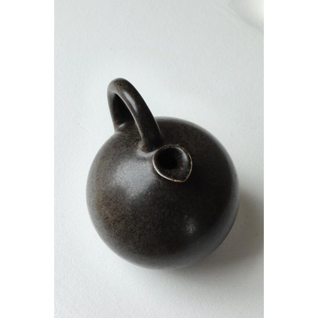 Brown Scandinavian Modern Stoneware Jug attributed to Saxbo, Denmark, 1930s For Sale - Image 8 of 14