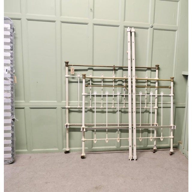 Metal Victorian Brass and Iron Double Bed For Sale - Image 7 of 8