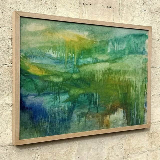 This Vintage Boho Original Abstract Oil on Canvas is a striking piece that captures the dynamic energy and free-spirited...