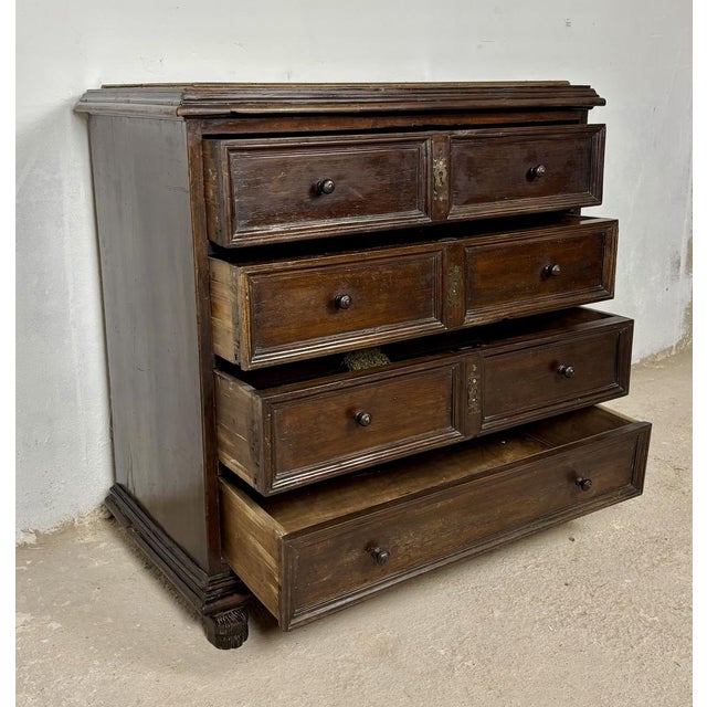 Spanish Baroque Oak Chest of Drawers, 1880 For Sale - Image 11 of 14