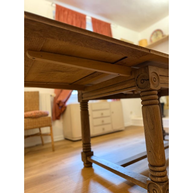 Antique French Henri II Style Oak Draw-Leaf Dining Table, 1900s For Sale - Image 4 of 18