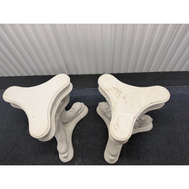 Vintage Neoclassical Pedestal Bases With Dolphin Motif, Pair For Sale In Naples, FL - Image 6 of 12