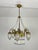 1940s Art Deco 7-Light Chandelier in Brass and Glass, 1940s For Sale - Image 5 of 18