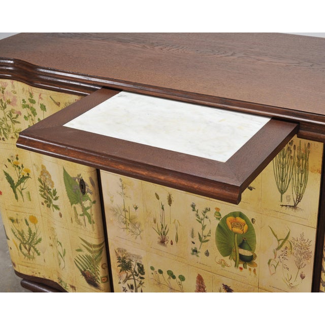 Wood 1940s Swedish Modern Nordens Flora Botanical Sideboard Cabinet For Sale - Image 7 of 18