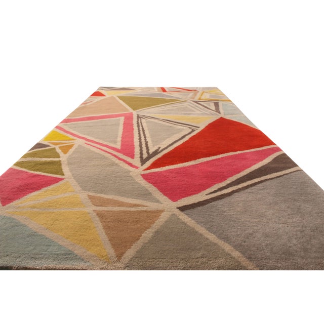 Made with hand-knotted wool, this geometric run joins the latest additions to Rug & Kilim’s Mid-Century Modern Collection,...