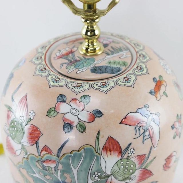 Pair of Chinese 20th Century Pastel Porcelain Jar Table Lamp For Sale In New York - Image 6 of 11