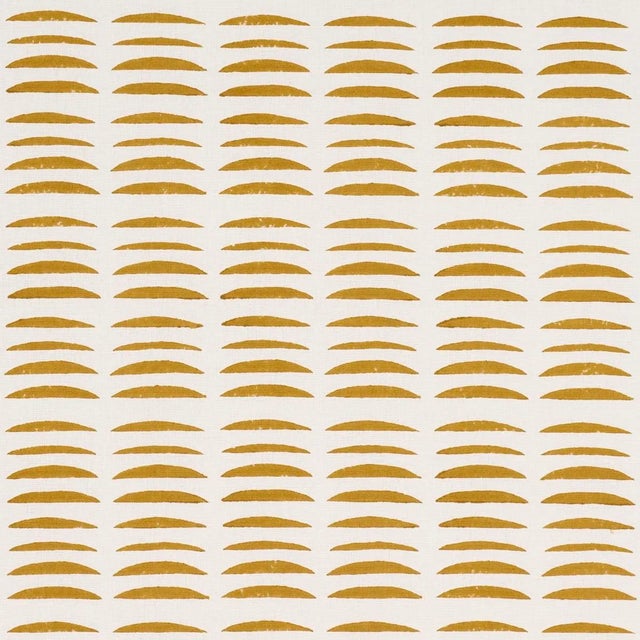 Schumacher X Hadiya Williams Parable Hand Block Fabric In Ginger For Sale