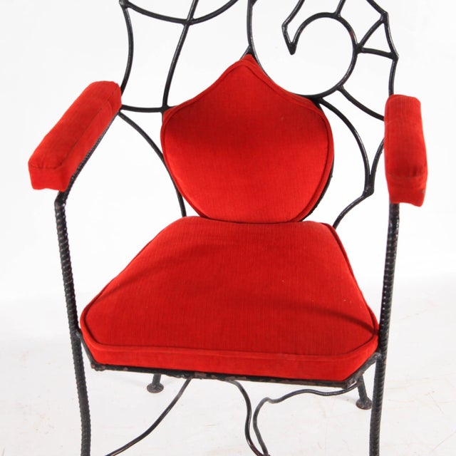 Mid-Century Modern Vintage Hippocampus Armchair in Iron, 1980s For Sale - Image 3 of 14