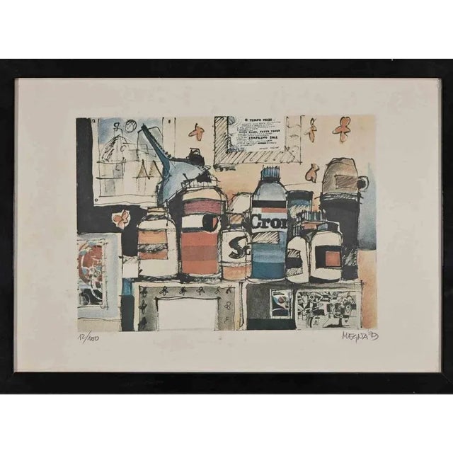 Modern Giuseppe Megna, Still Life, Lithograph, 1979 For Sale - Image 3 of 3