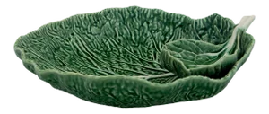 Bordallo Pinheiro Cabbage Chip And Dip 13", Green
