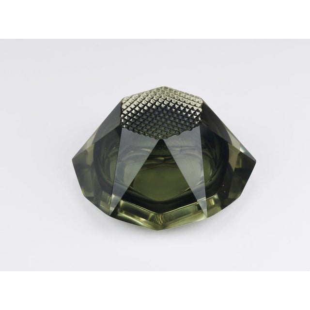 Sommerso Faceted Diamond Caviar Bowl in Murano Glass by Mandruzzato, Italy, 1960s For Sale - Image 12 of 13