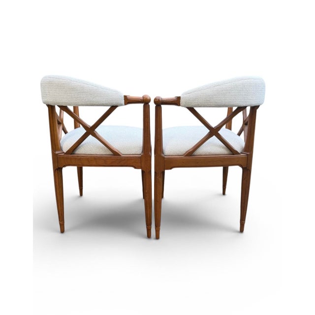 Tomlinson Pair of 1965 Tomlinson "Sophisticate" X-Back Armchairs For Sale - Image 4 of 12