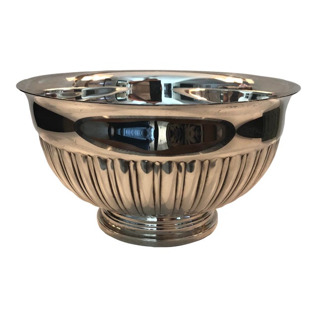 1940s Fluted Silverplate Bowl For Sale