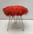 Tripod Fluffy Stool on Chromed Steel Hairpin Legs, 1950s For Sale - Image 10 of 12