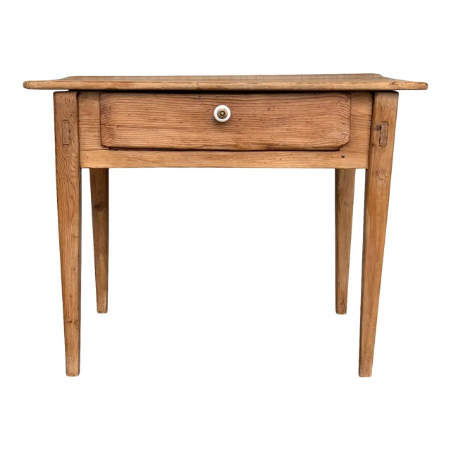 French Country Style Bleached Pine Farmhouse Side Table Chairish