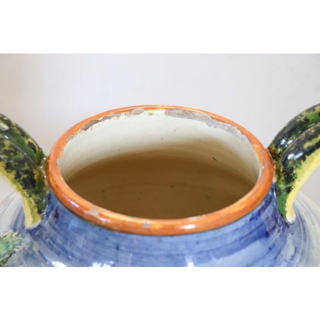 Yellow Ceramic Vase with Classical Decoration, 1980s For Sale - Image 8 of 15