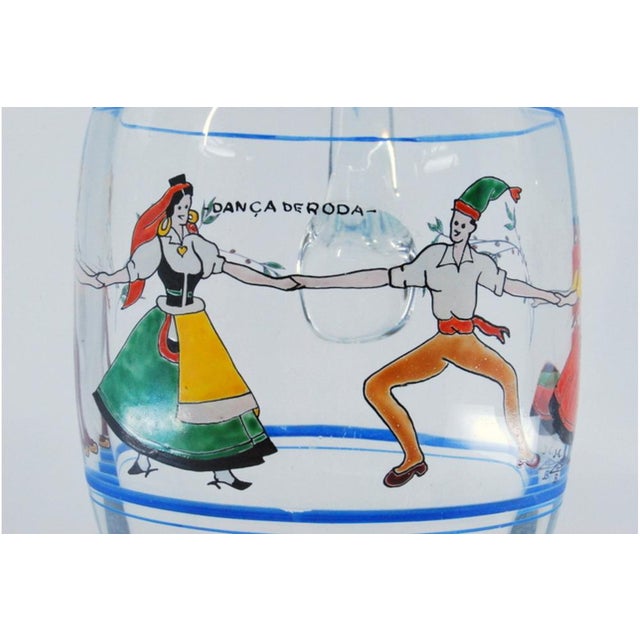 Silver Glass Jug with Typical Portuguese Costumes For Sale - Image 8 of 11