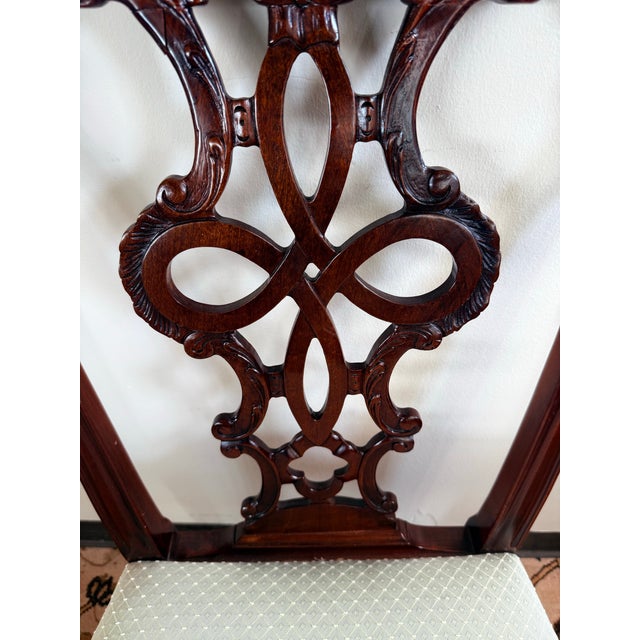 Chippendale Set of 10 Carved Chippendale Mahogany Dining Chairs For Sale - Image 3 of 11
