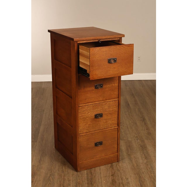 Stickley Mission Collection Oak Filing Cabinet For Sale - Image 14 of 18